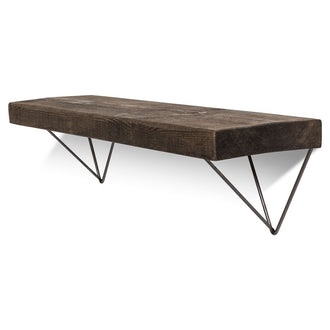 Bowes Solid Wood Shelf & Raw Steel Brackets - 9x2 Rustic Shelf (22.5cmx5cm)