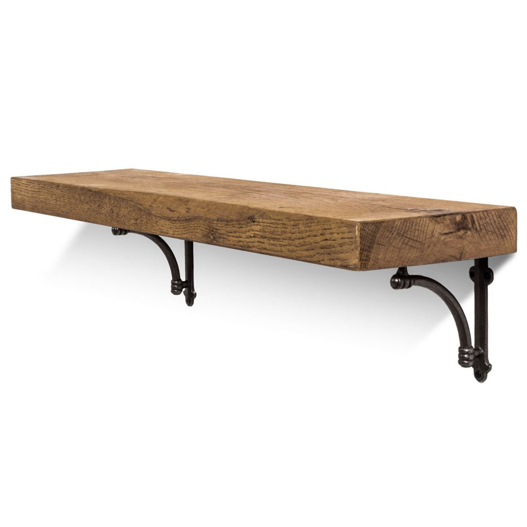 Causey Solid Wood Shelf & Brackets - 8x2 Oak Shelf (19x4cm)