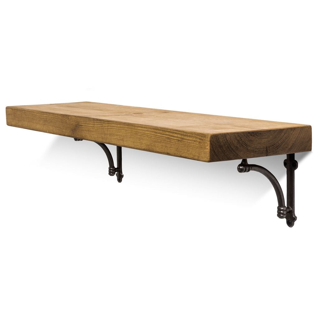 Causey Solid Wood Shelf & Brackets - 9x2 Smooth Shelf (22cmx4.5cm)