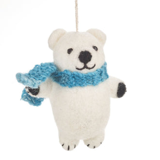 Christmas Cuddly Polar Bear Hanging Decoration