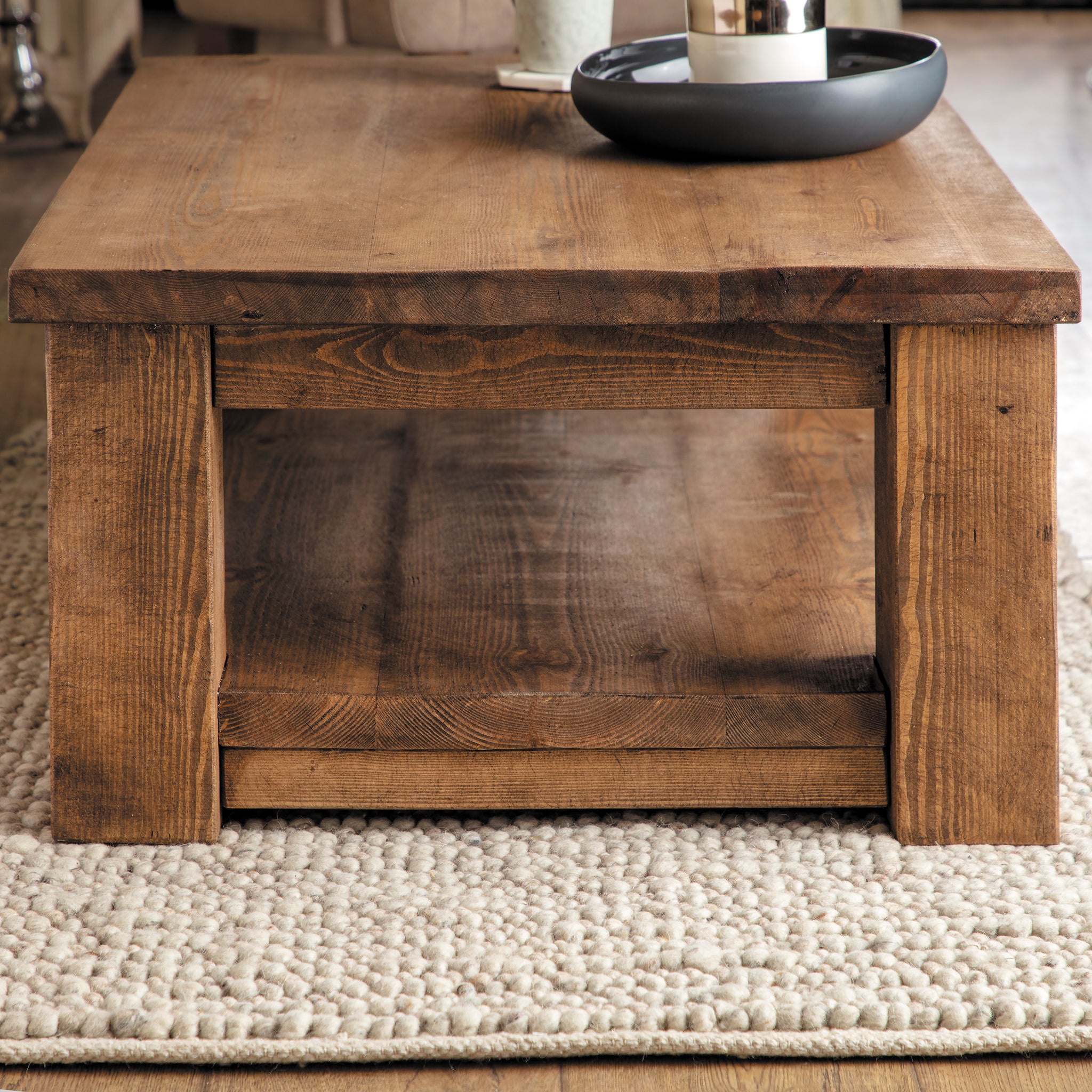 Rusty Coffee Table Coleridge Rustic Solid Wood Coffee Table with Storage