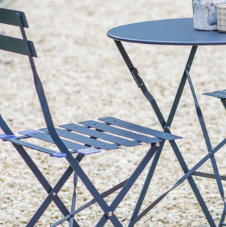 Deep Blue Metal Bistro Set - 