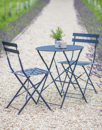 Deep Blue Metal Bistro Set - 