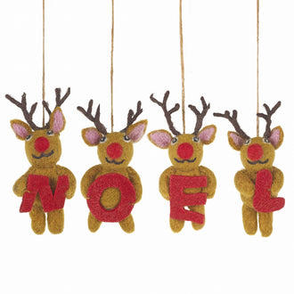 Felt Reindeer Noel Decorations - Christmas Decorations