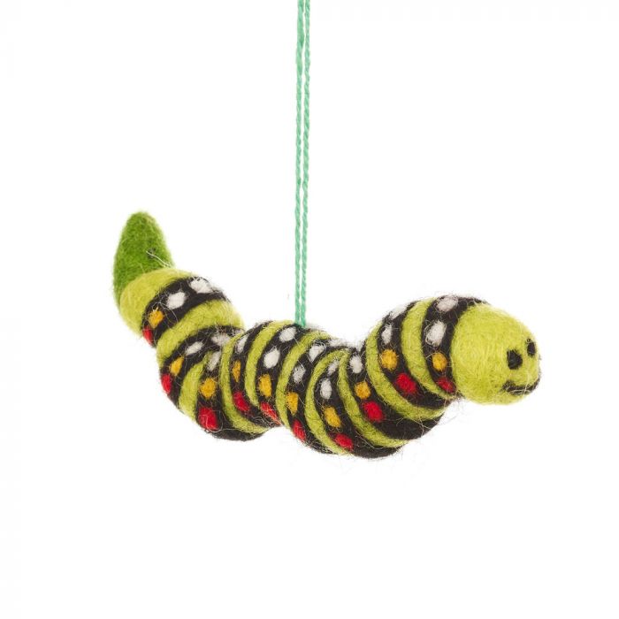 Felted Wool Caterpillar Decoration - Outlet - Save 20%