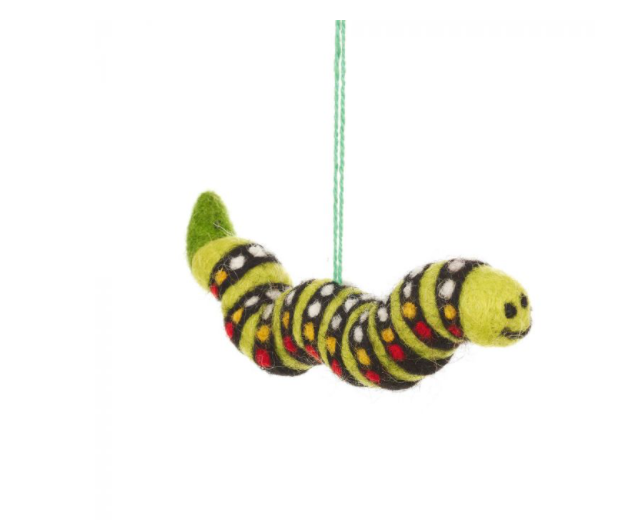Felted Wool Caterpillar Decoration - Outlet - Save 20%