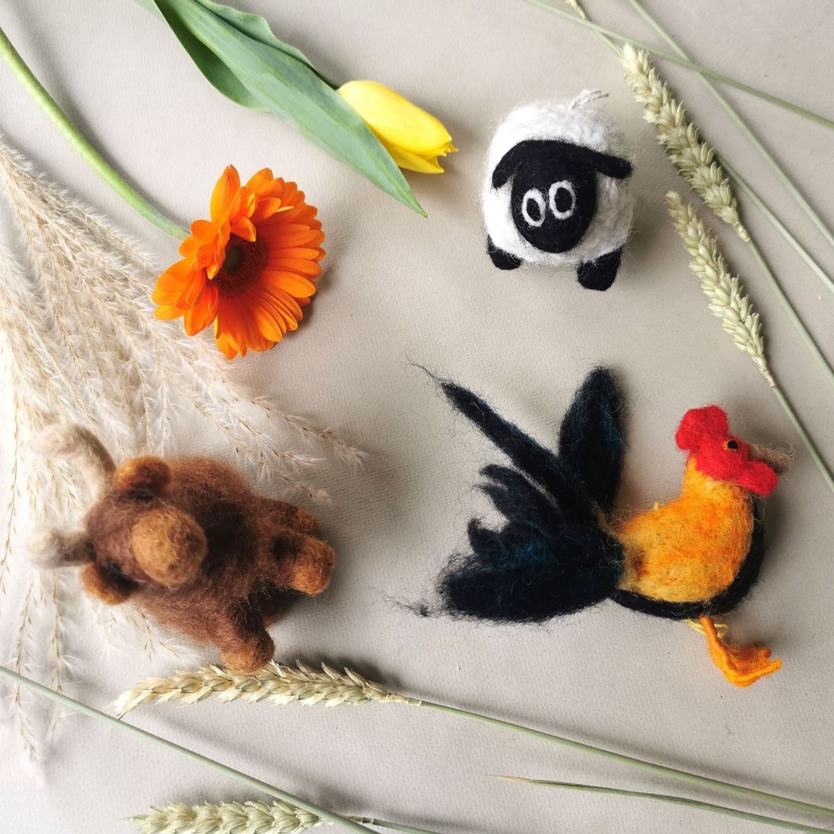 Felted Wool Sheep Decoration