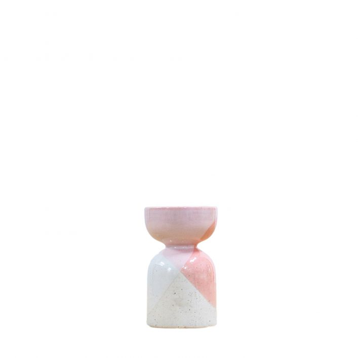 Geometric Pink Candle Holder - Small