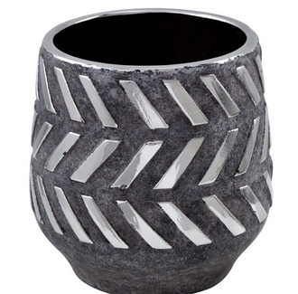 Grey Ceramic And Metal Pot