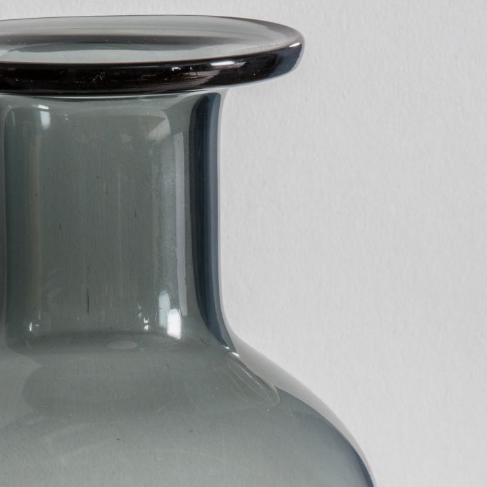 Grey Glass Bottle With Stopper - Small