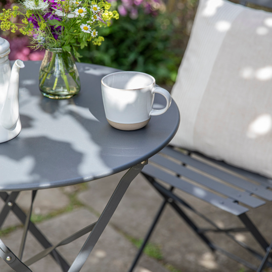 Grey Metal Bistro Set Garden Furniture Sets