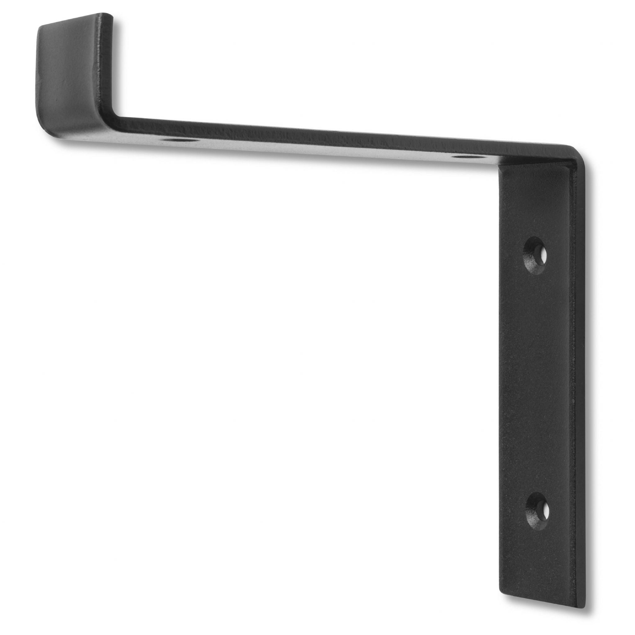 Hetton Solid Wood Shelf & Black Metal Brackets - 6x2 Rustic Shelf (15x5cm)