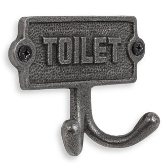Toilet Door Sign With Hooks - Door Stops, Door Signs & Door Mats