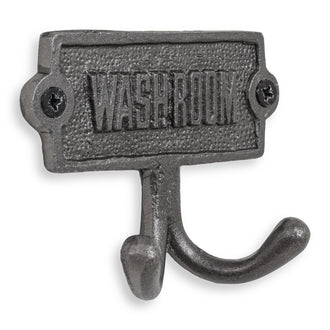 Washroom Door Sign With Hooks - Door Stops, Door Signs & Door Mats