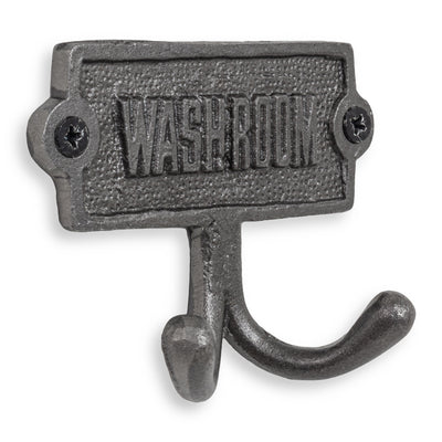 Washroom Door Sign With Hooks - Door Stops, Door Signs & Door Mats
