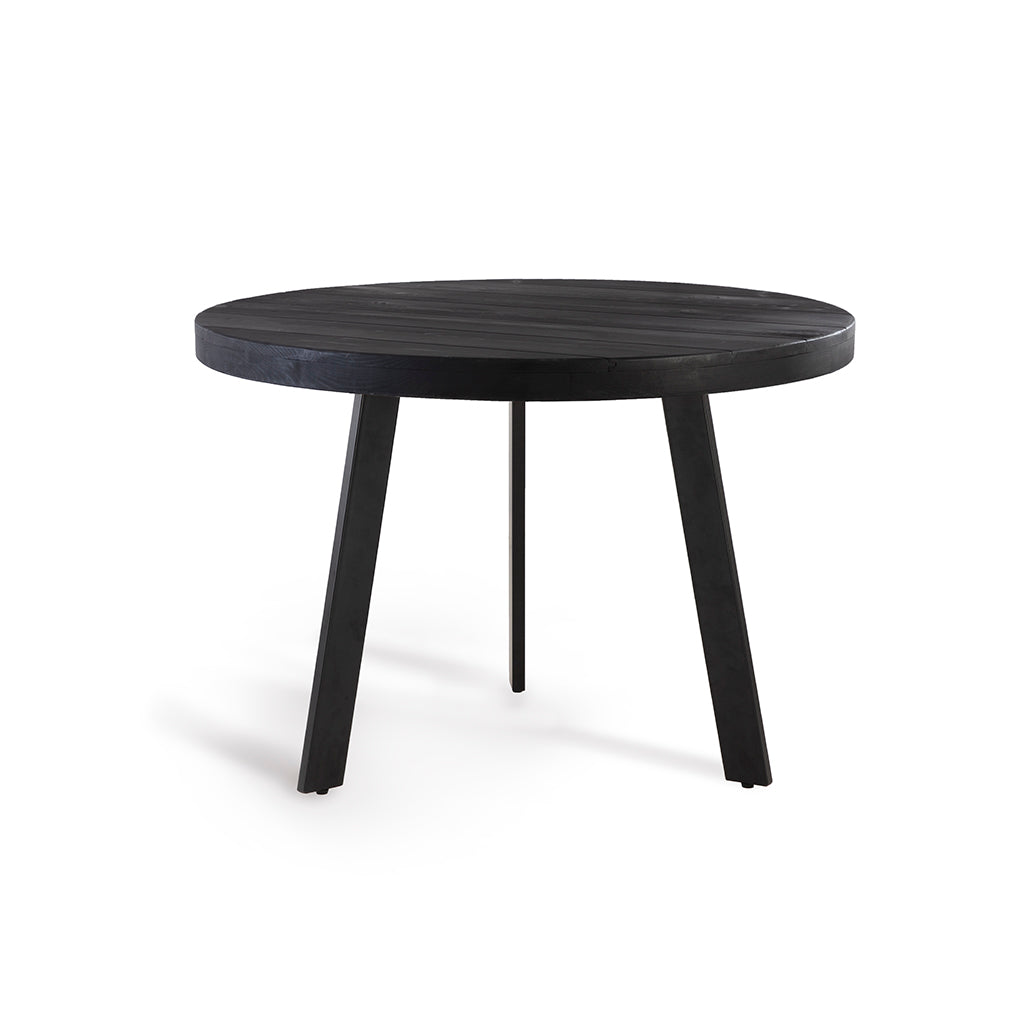 Table Meranti Rond Hunter Round Dining Table | 110cm | Industrial Style