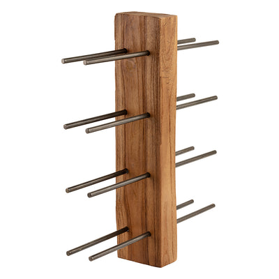 Wall Mounted Teak and Metal Wine Rack - 8 Bottles - Wine Racks