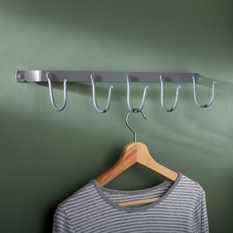 Steel Simple Coat Hook Rail - Coat Hooks & Hall Storage