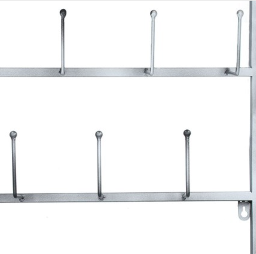 Metal Wall Coat Rack - 18 Hooks - 