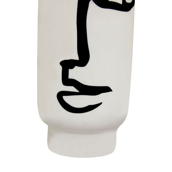 Modern White Vase With Abstract Design - 