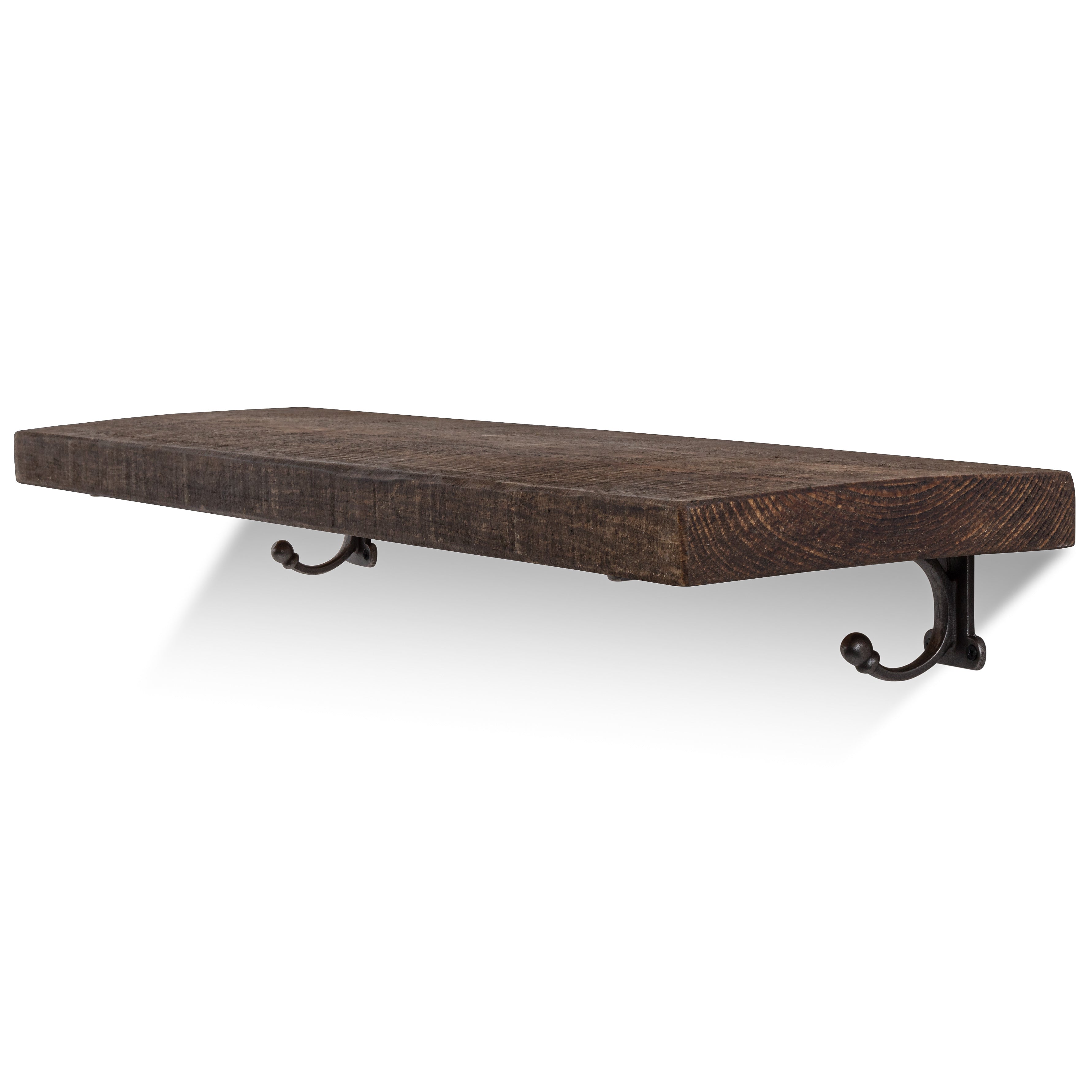 Hutton Solid Wood Shelf & Brackets - 9x1.5 Rustic Shelf (22.5cmx4cm)