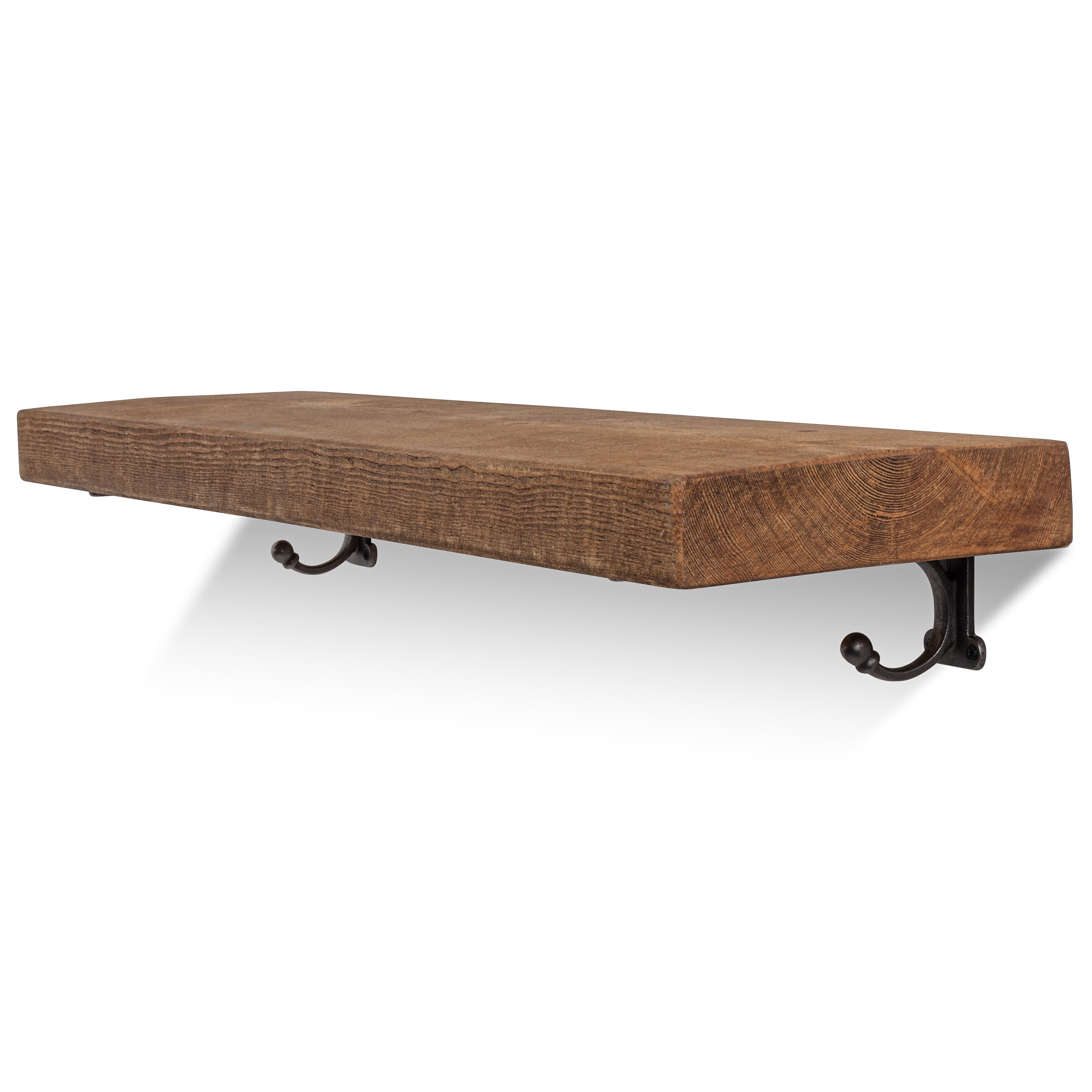 Hutton Solid Wood Shelf & Brackets - 9x2 Rustic Shelf (22.5cmx5cm)