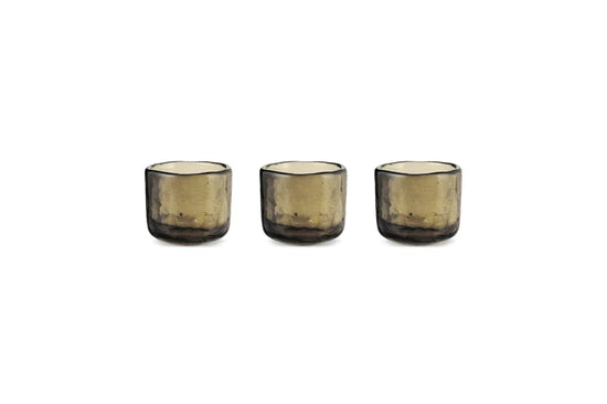 Smoked Glass Tealight Holders Set Of 3