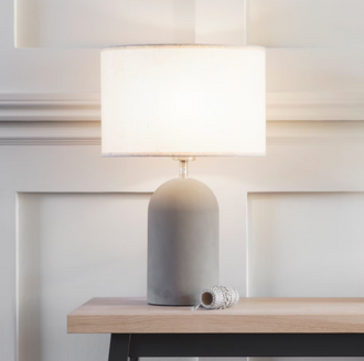 Tall Grey Concrete Table Lamp