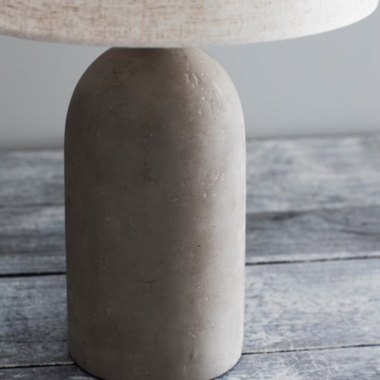Grey concrete top table lamp