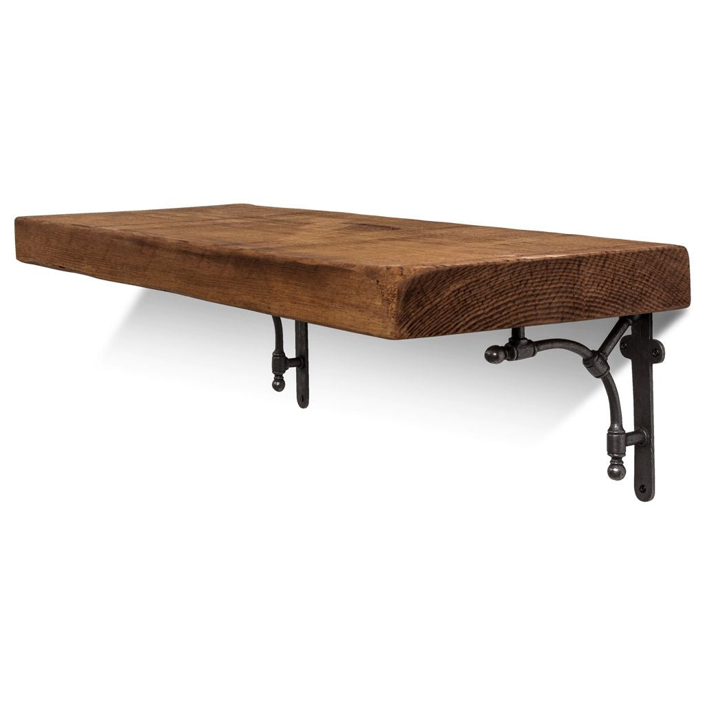 Tanfield Solid Wood Shelf & Brackets - 12x2 Rustic Shelf (29.5cmx5cm)