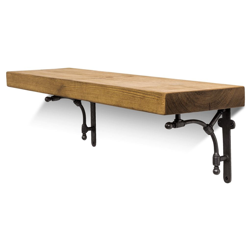 Tanfield Solid Wood Shelf & Brackets - 9x2 Smooth Shelf (22cmx4.5cm)