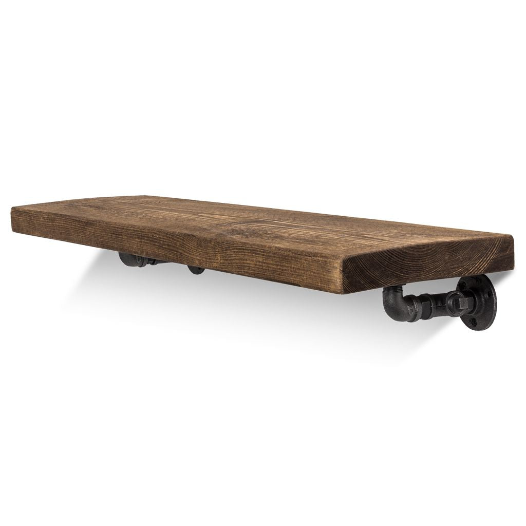 Wingate Solid Wood Shelf & Brackets - 9x1.5 Rustic Shelf (22.5cmx4cm)