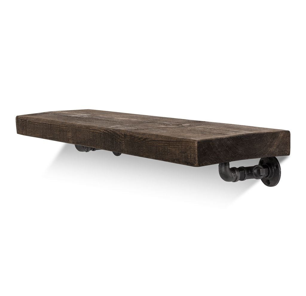 Wingate Solid Wood Shelf & Brackets - 9x2 Rustic Shelf (22.5cmx5cm)