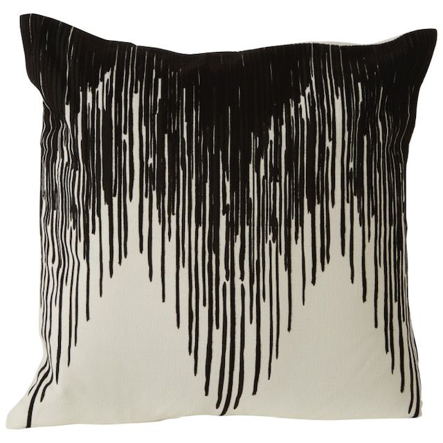 Black and White Embroidered Cushion - Outlet- Save 20%