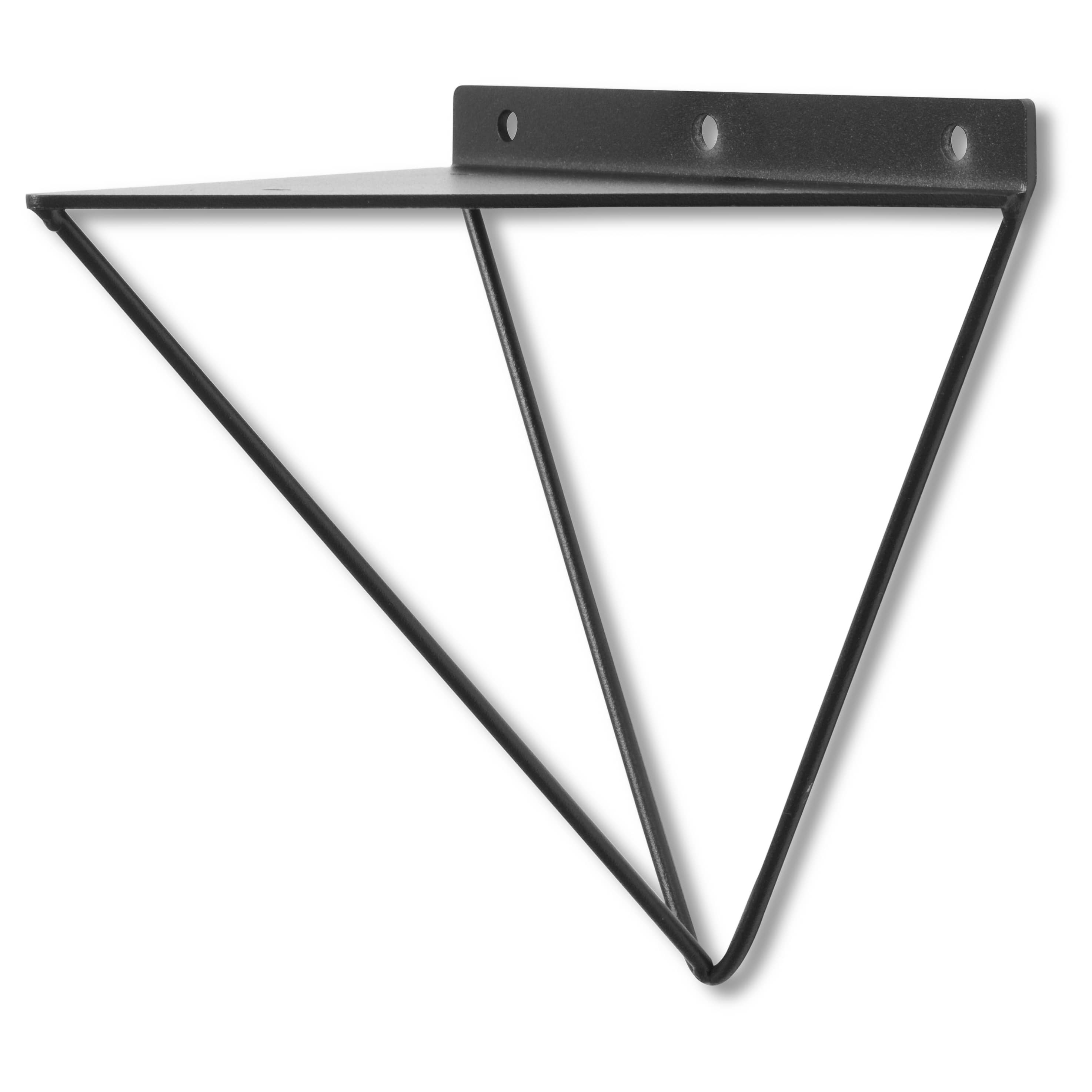 Bowes Solid Wood Shelf & Black Metal Brackets - 6x1.5 Smooth Shelf (14.5cmx3.5cm)