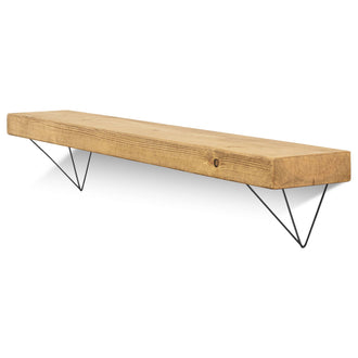 Bowes Solid Wood Shelf & Black Metal Brackets - 6x2 Smooth Shelf (14.5cmx4.5cm)