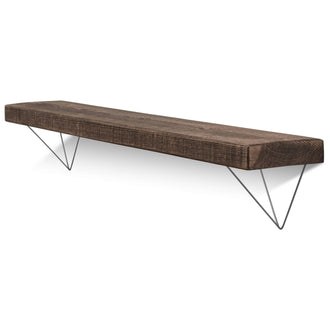 Bowes Solid Wood Shelf & Raw Steel Brackets - 6x1.5 Rustic Shelf (15cmx4cm)