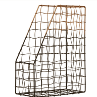 Copper And Black Metal Magazine Holder - Storage
