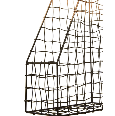 Copper And Black Metal Magazine Holder - Storage