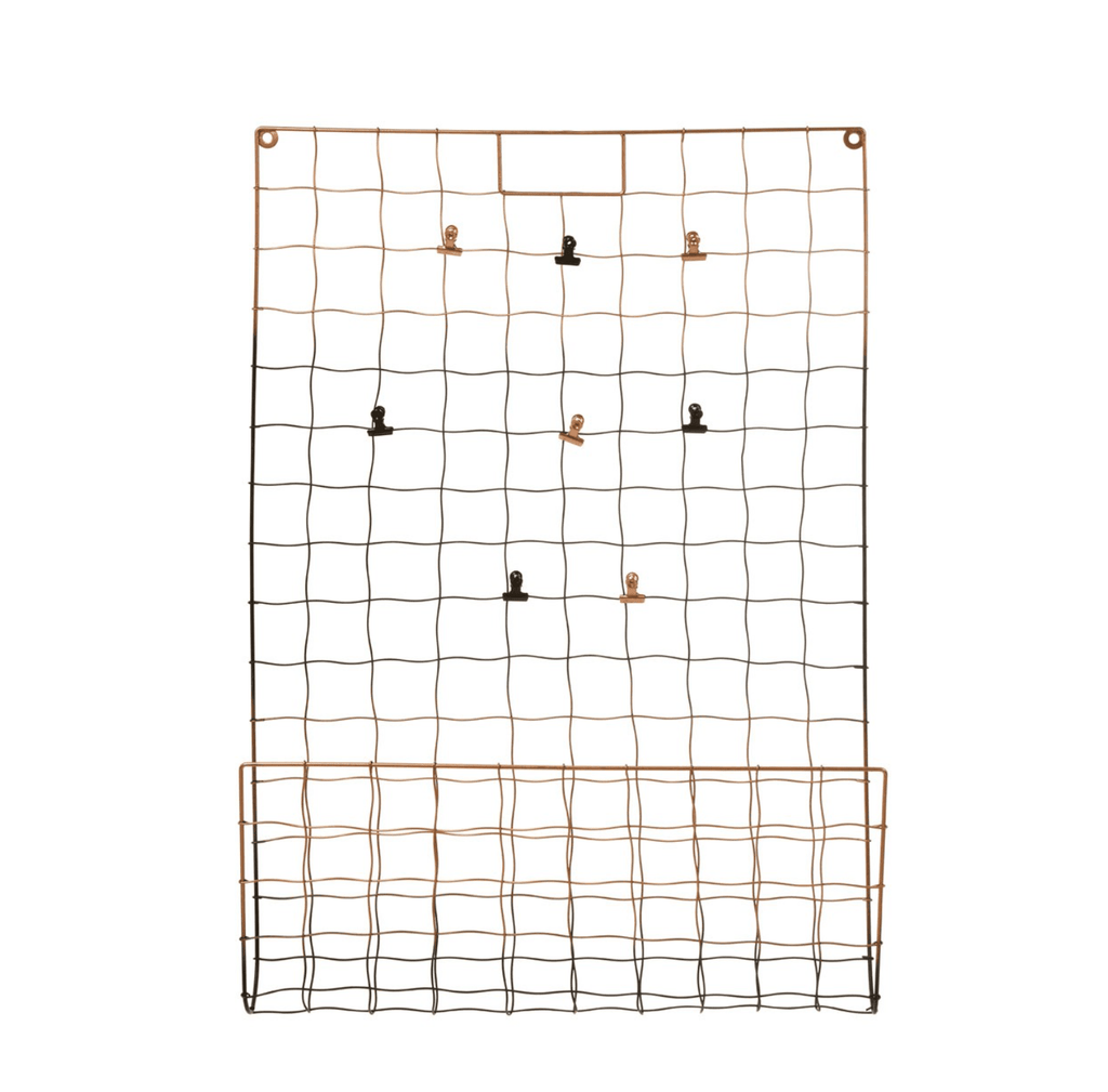 Copper Metal Wall Organiser