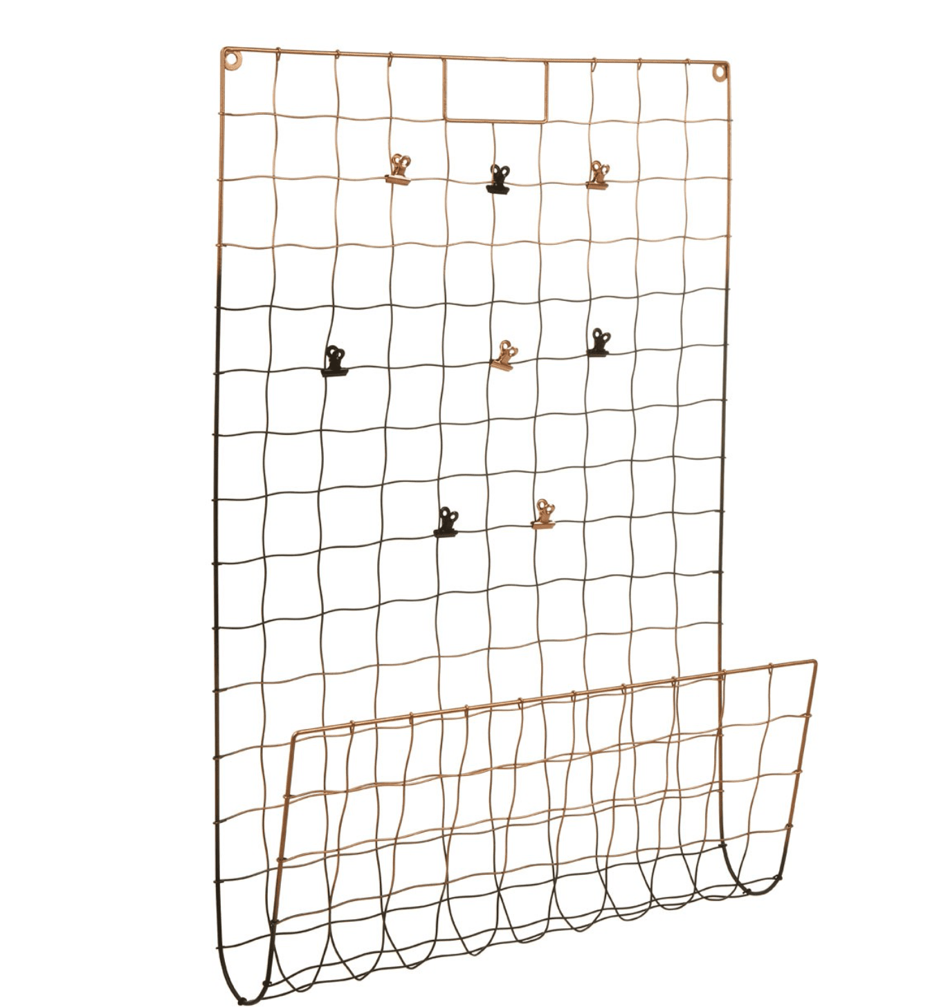 Copper And Black Metal Wall Organiser - Outlet - Save 20%