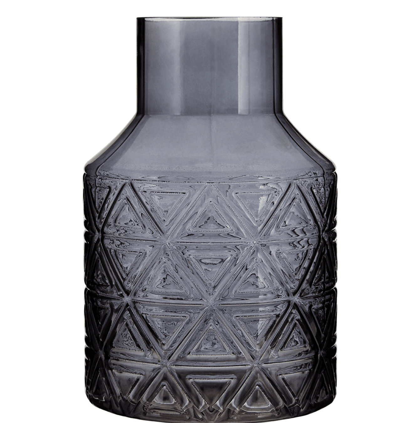 Dark Grey Patterned Glass Vase