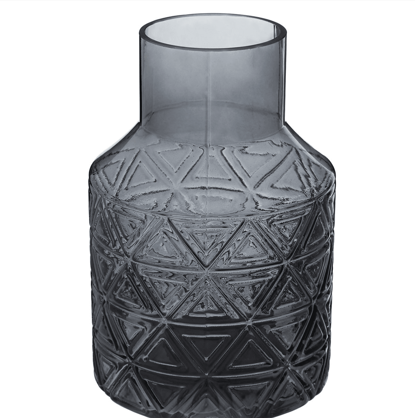 Dark Grey Patterned Glass Vase