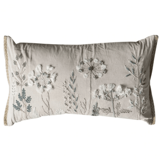 Embroidered Floral Cushion