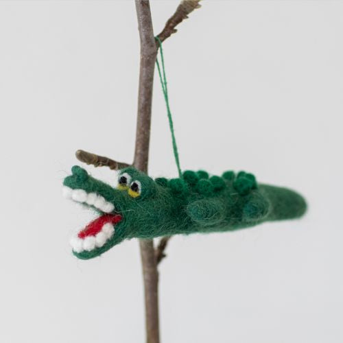 Felted Wool Crocodile Decoration - Outlet - Save 20%