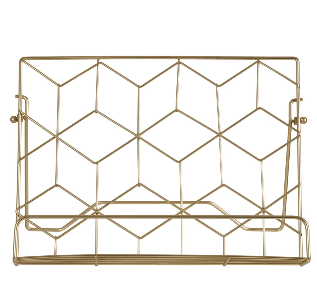 Gold Metal Cook Book Stand | Next Day Dispatch