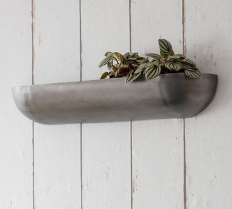 Large Steel Wall Trough Planter - 