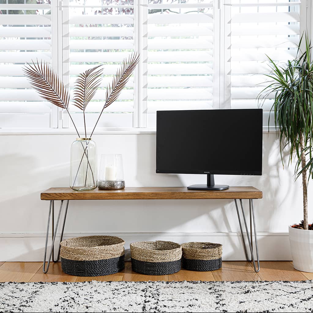 Set Of Woven Grey Baskets - Storage