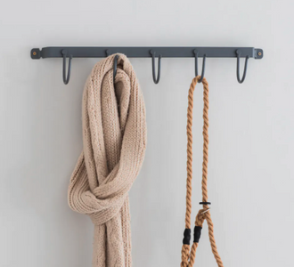 Steel Simple Coat Hook Rail - Coat Hooks & Hall Storage