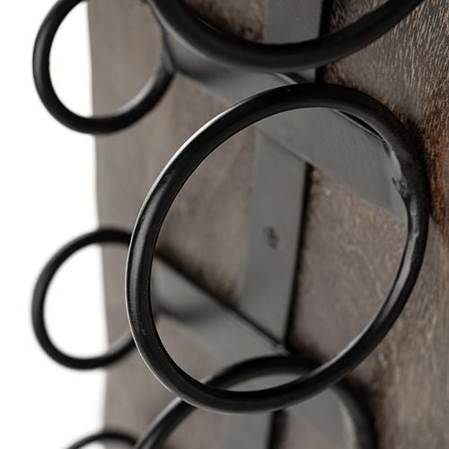 Wall Mounted Wood and Metal Wine Rack - Outlet - Save 20%
